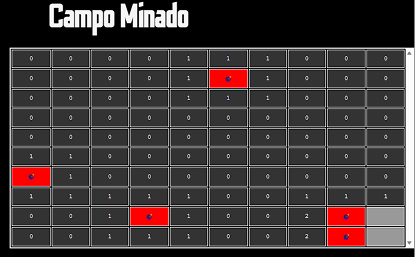 Interface do jogo Minesweeper Online